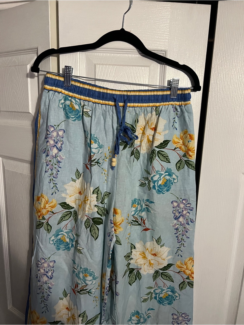 Joie Blue Floral Elastic-Waist Pants - Picture 6 of 8